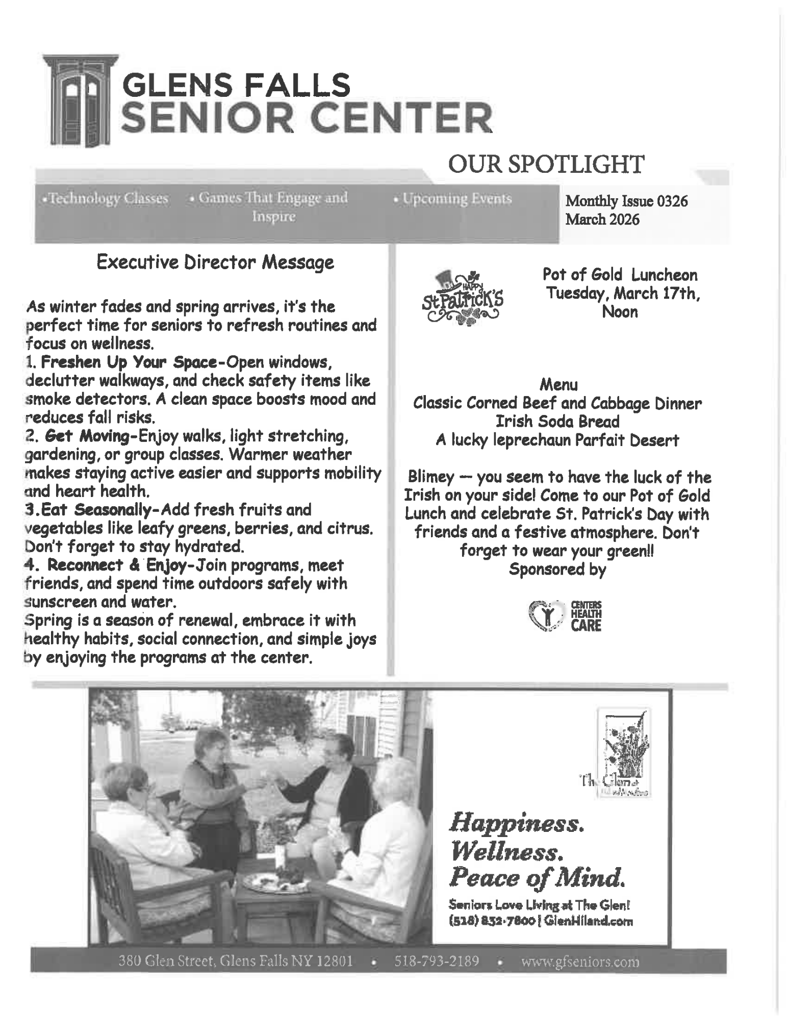 March 2026 Newsletter - Glens Falls Senior Center